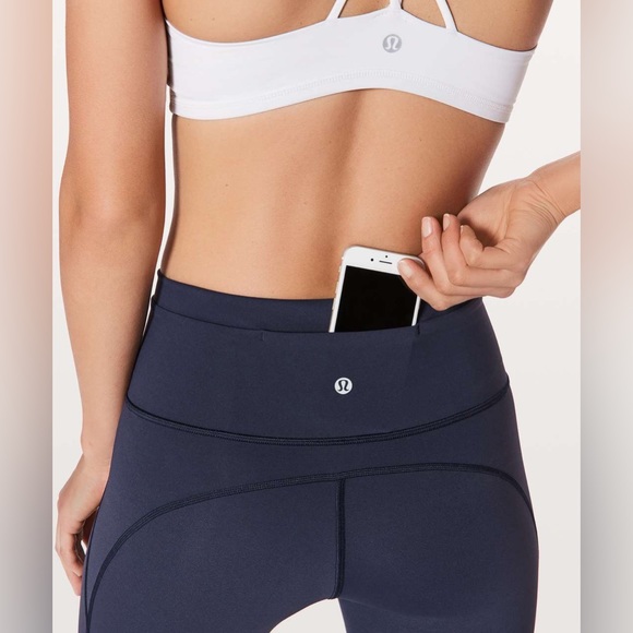 EUC lululemon blue Mix and Mesh Crop 21 - Picture 5 of 9